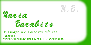 maria barabits business card
